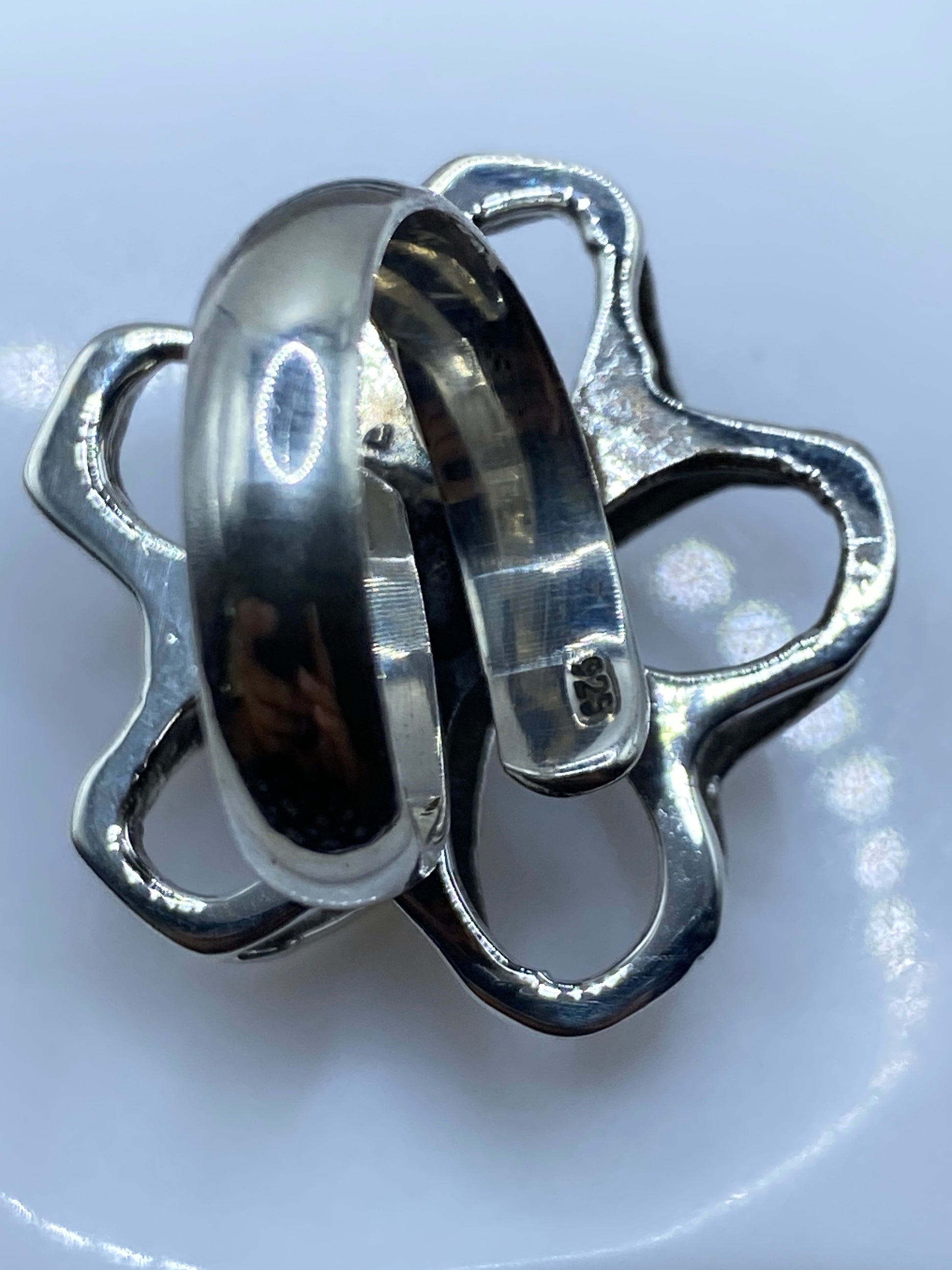 Anillo Floral de Plata Ajustable — Diseño Escultórico — foto 5