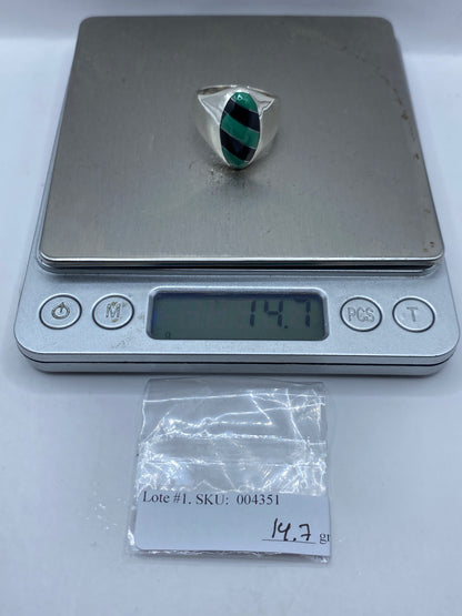 Anillo de Plata con Malaquita Verde — Taxco .925 — foto 6