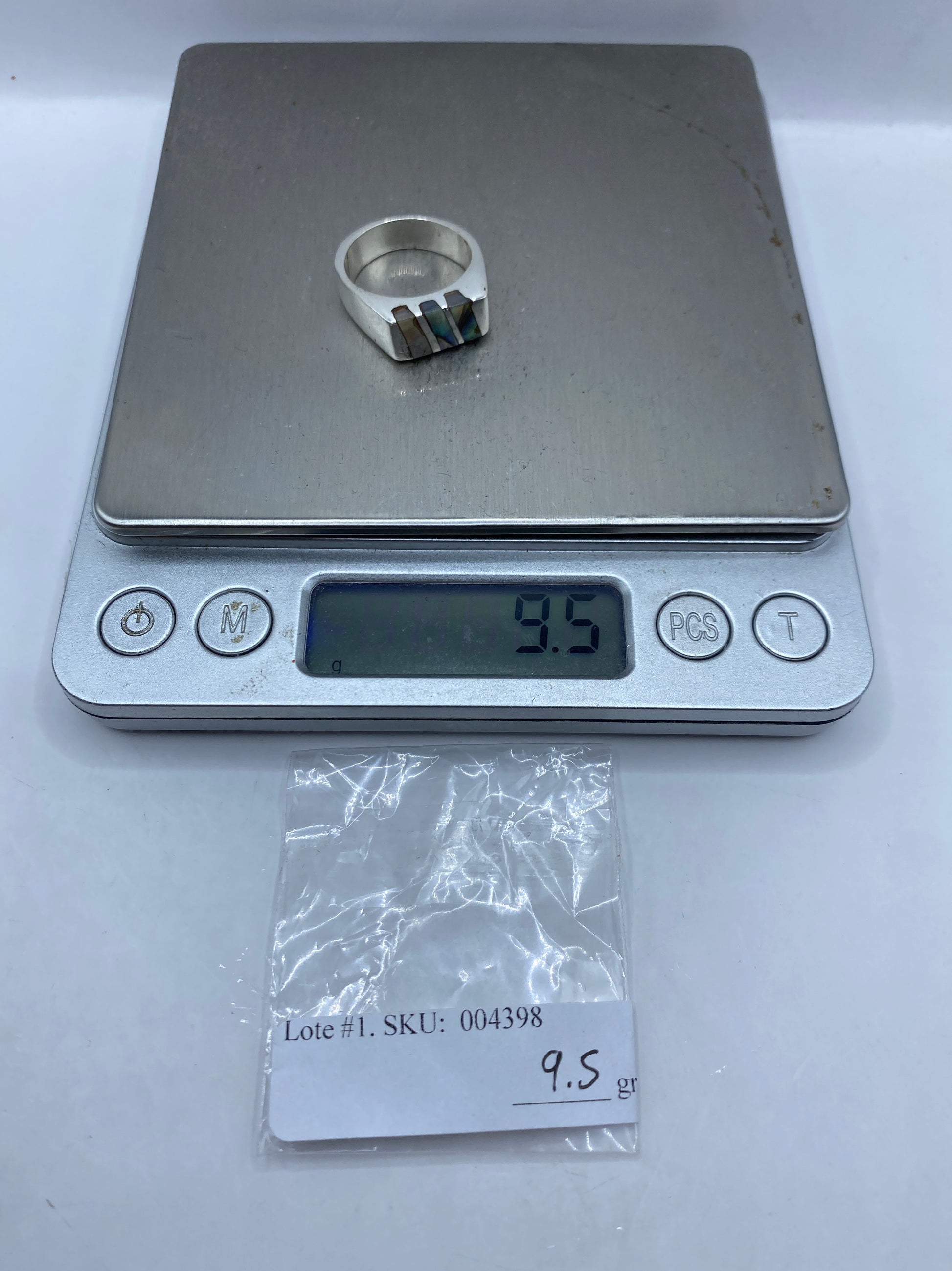 Anillo Plata Engaste de Piedra Geométrico — Taxco .925 — foto 6