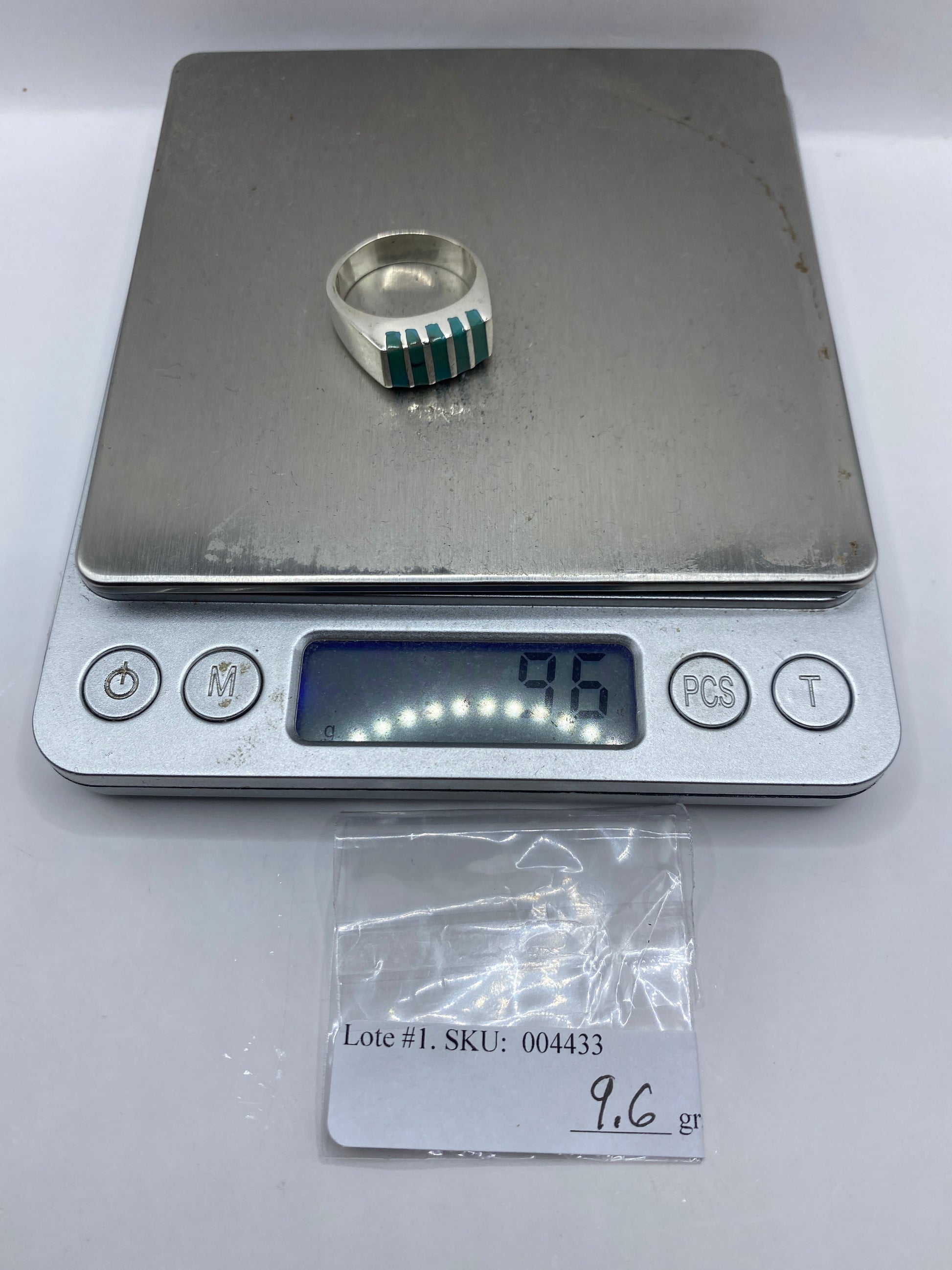 Anillo de Plata con Turquesa Azul Cielo — Taxco .925 — foto 6