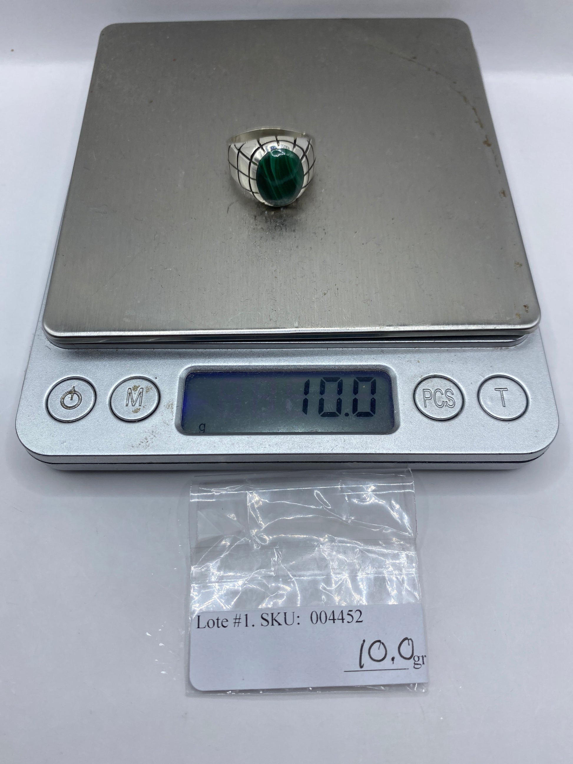 Anillo de Plata .925 con Malaquita Verde — Taxco — foto 6
