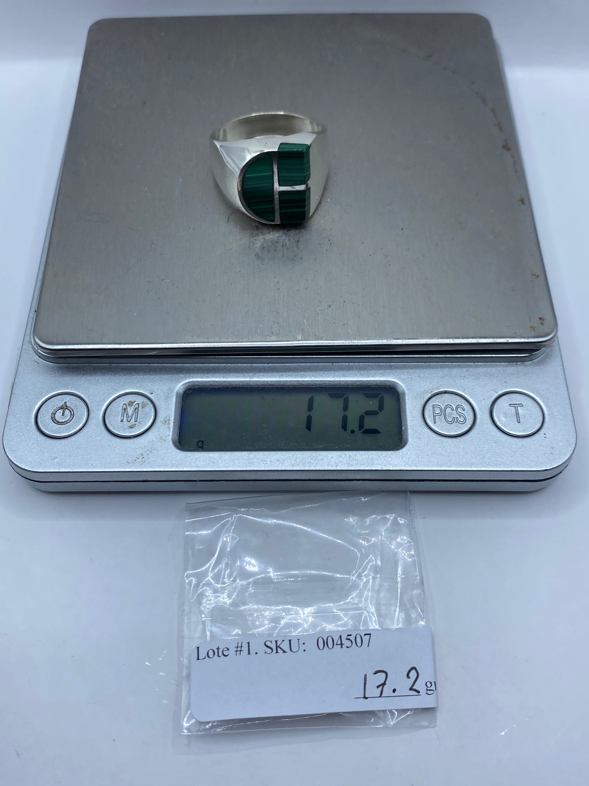 Anillo de Plata Malaquita para Hombre — Taxco .925 — foto 6