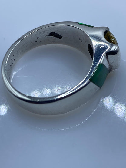 Anillo Opalo de Fuego Verde Limón — Plata .950 Taxco — foto 5