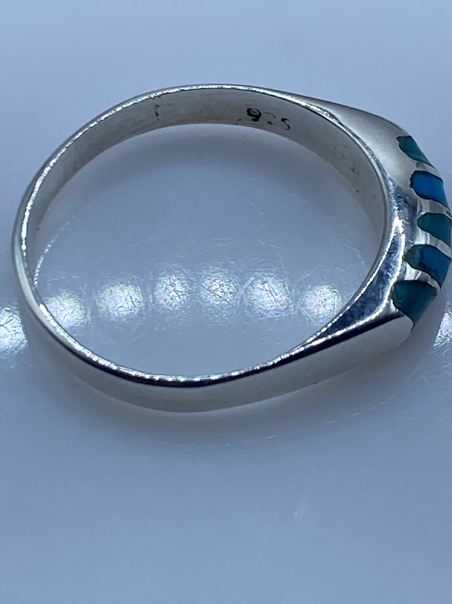 Anillo de Plata con Turquesa Azul Cielo — Taxco .925 — foto 5