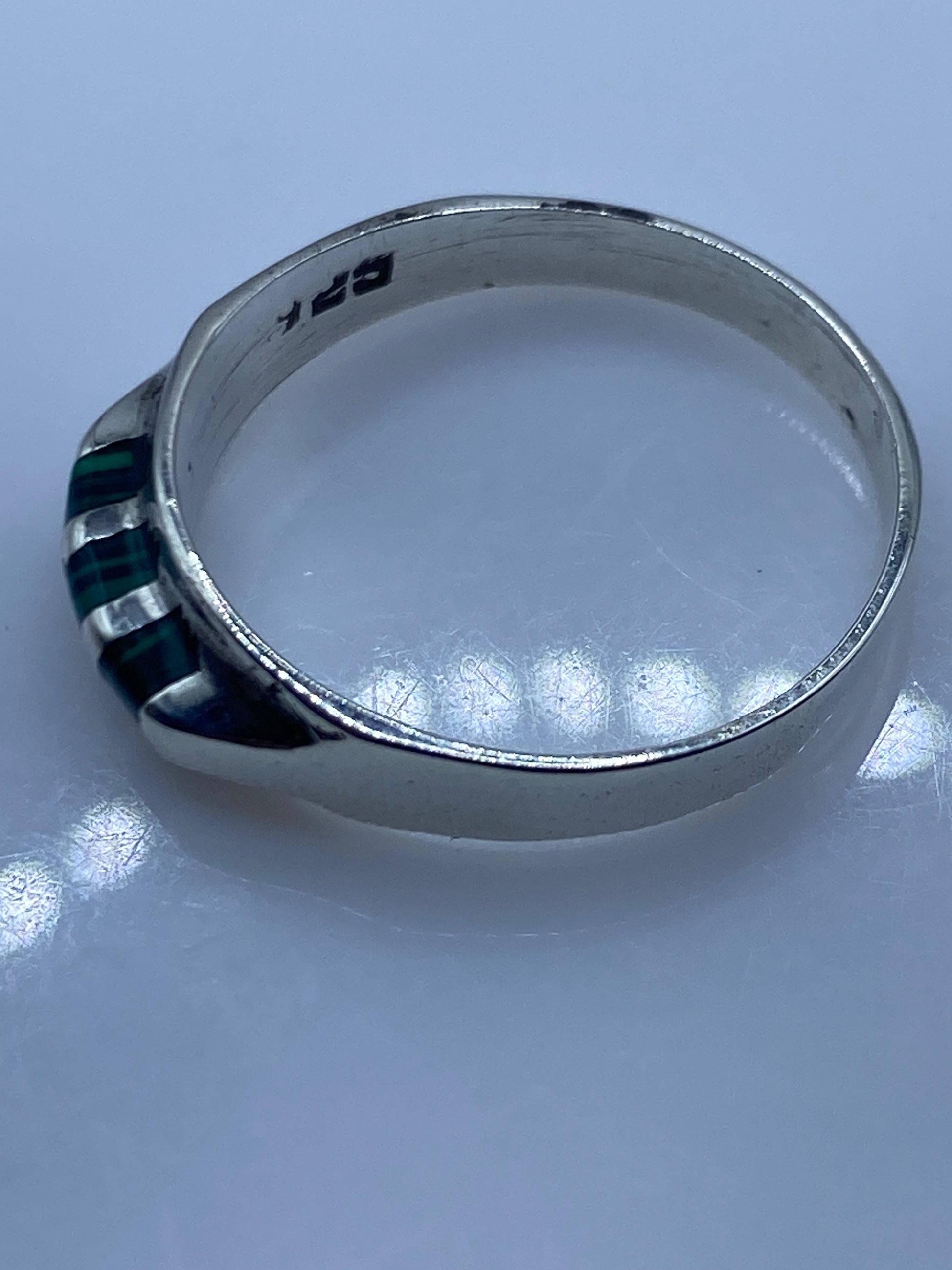 Anillo Plata .925 con Malaquita Verde — Taxco Unisex — foto 5