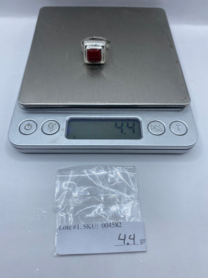 Anillo Ajustable Plata .925 con Piedra Roja — foto 6
