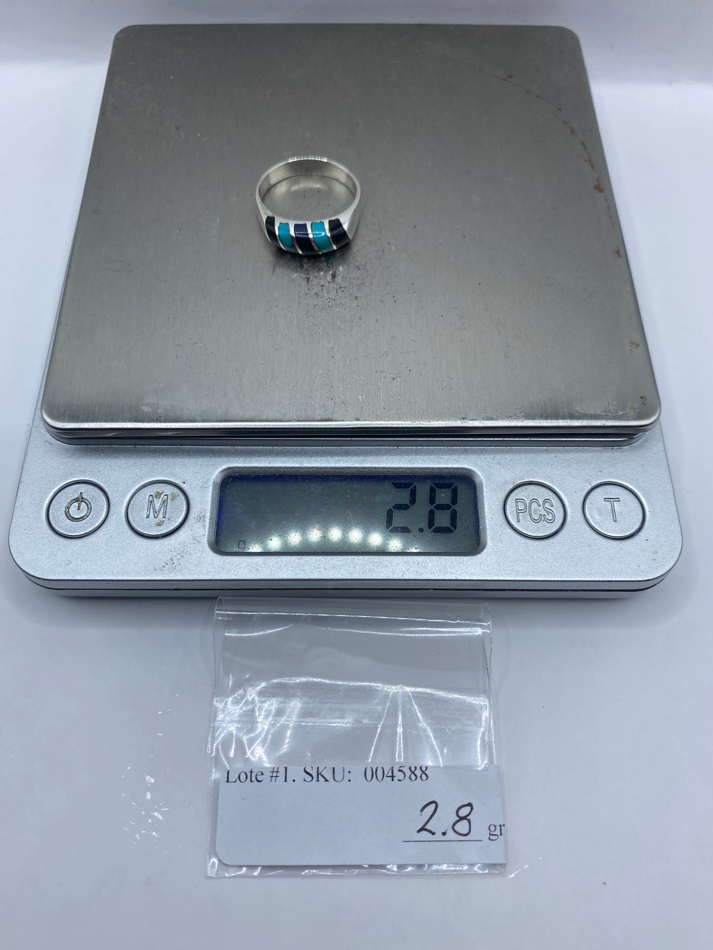 Anillo de Plata .925 con Turquesa Azul Cielo — Taxco — foto 6