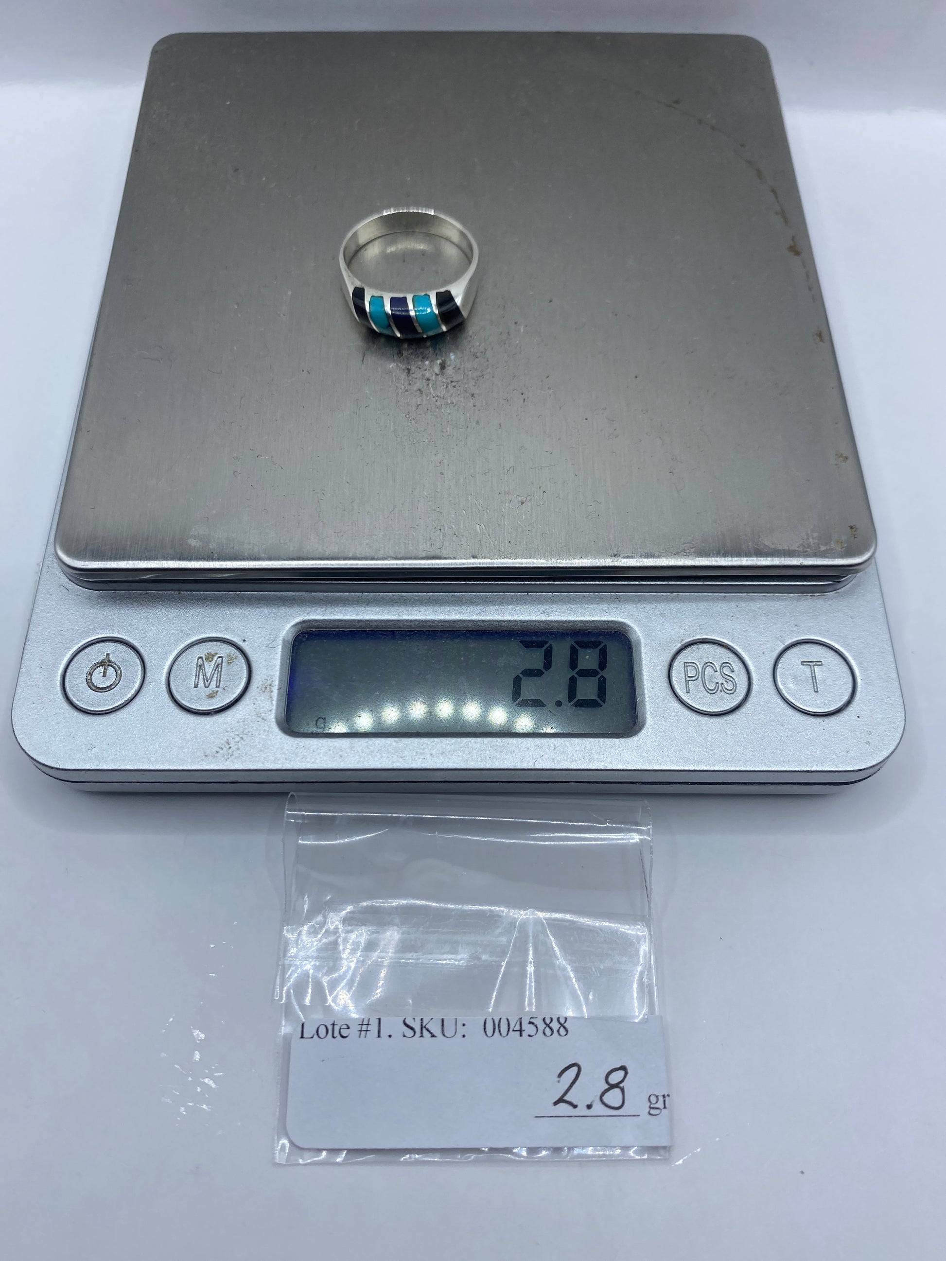 Anillo de Plata .925 con Turquesa Azul Cielo — Taxco — foto 6