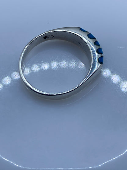 Anillo de Plata con Turquesa Azul Cielo — Taxco .925 — foto 5