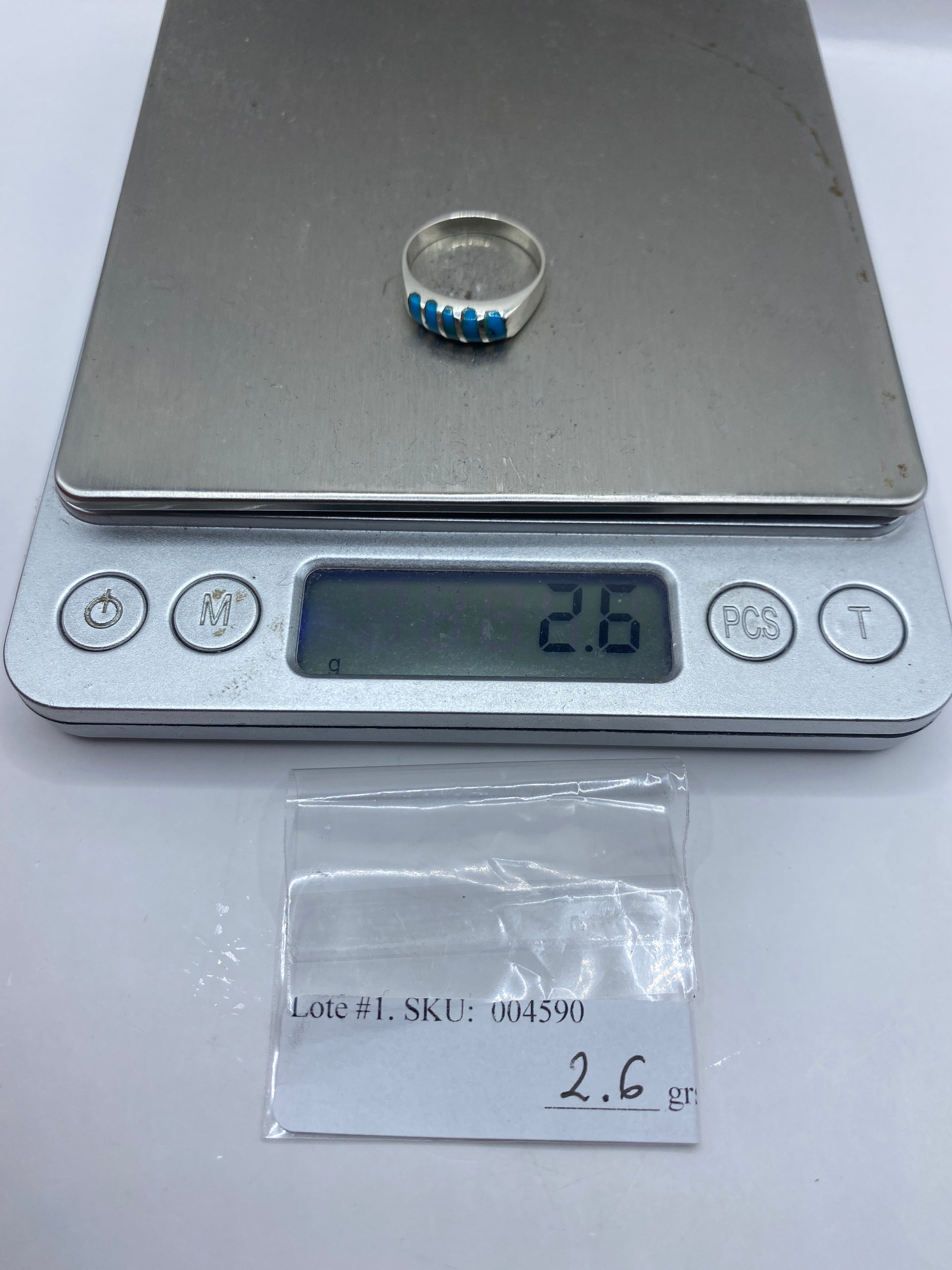 Anillo de Plata con Turquesa Azul Cielo — Taxco .925 — foto 6