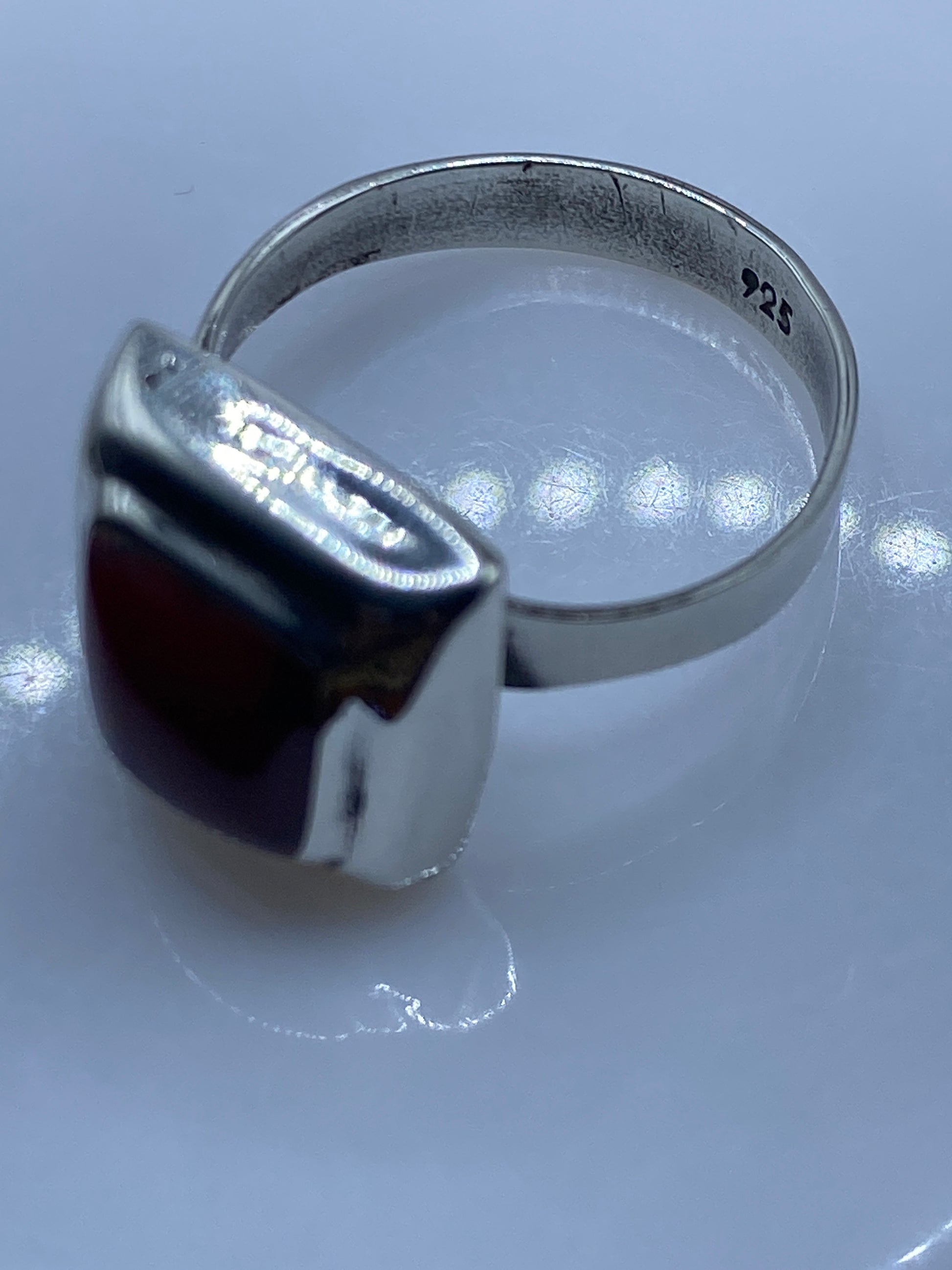 Anillo Ajustable de Plata con Coral Rojo — Taxco .925 — foto 5