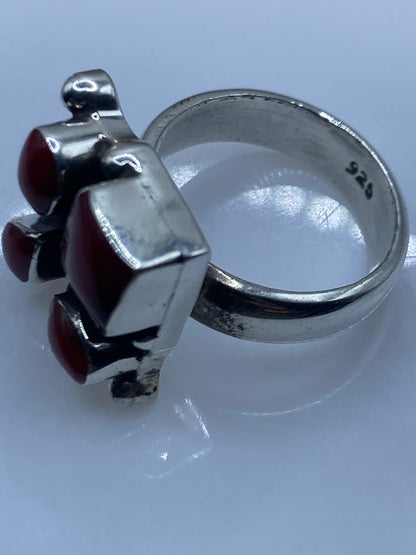 Anillo de Plata Coral Rojo Engastado — Taxco .925 — foto 5