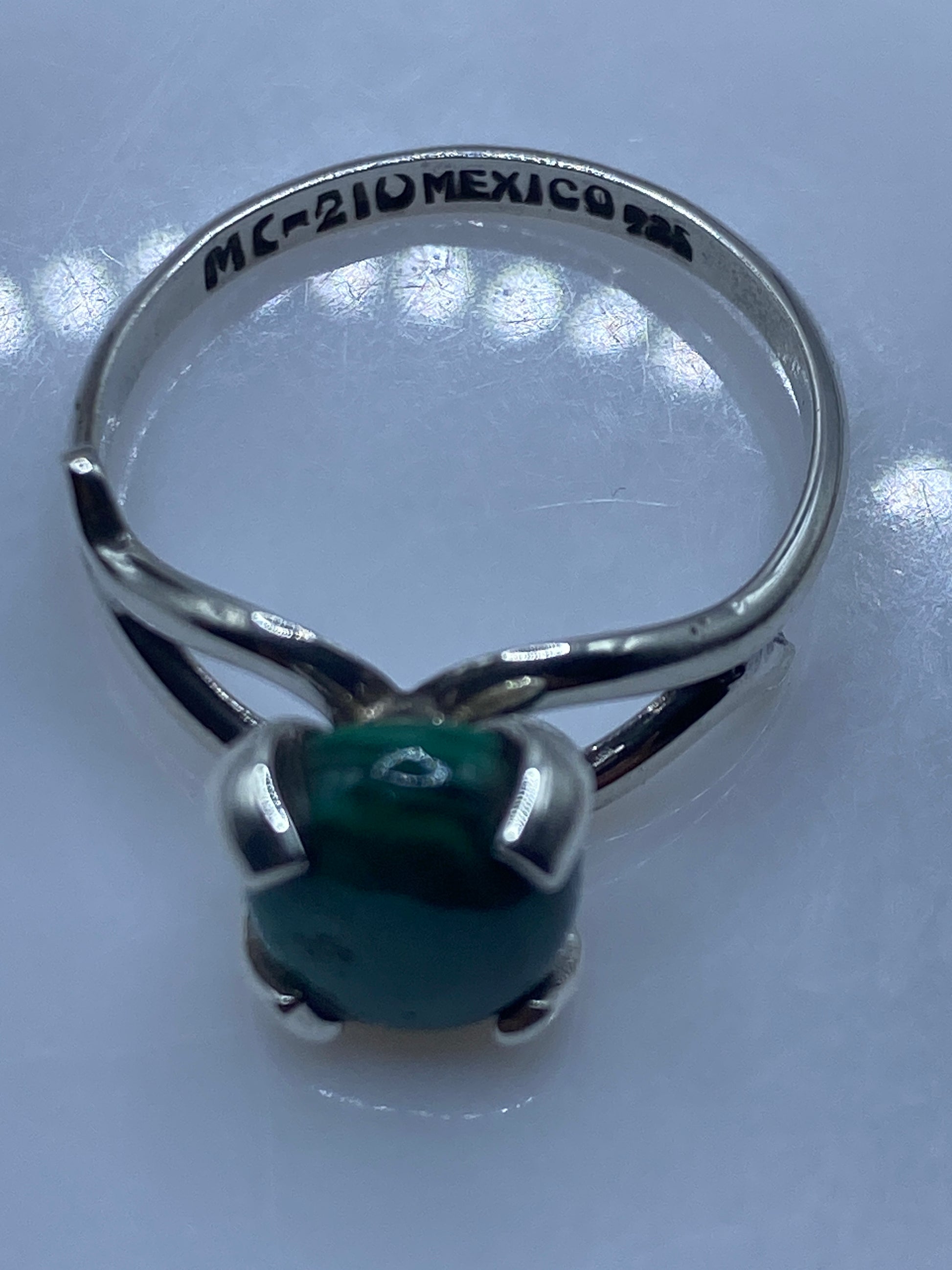Anillo de Plata Engaste a Mano con Malaquita Verde — Taxco .925 — foto 5