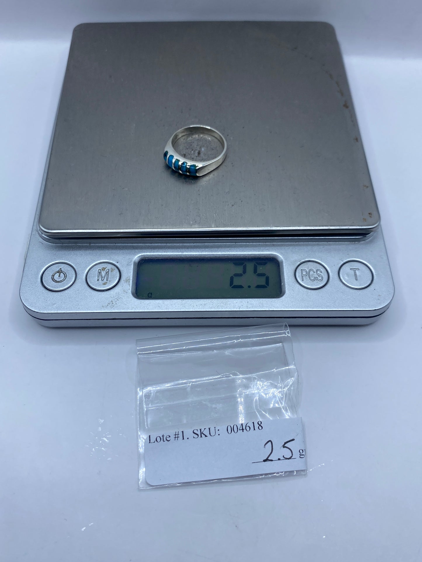 Anillo de Plata con Turquesa Azul Cielo — Taxco .925 — foto 5