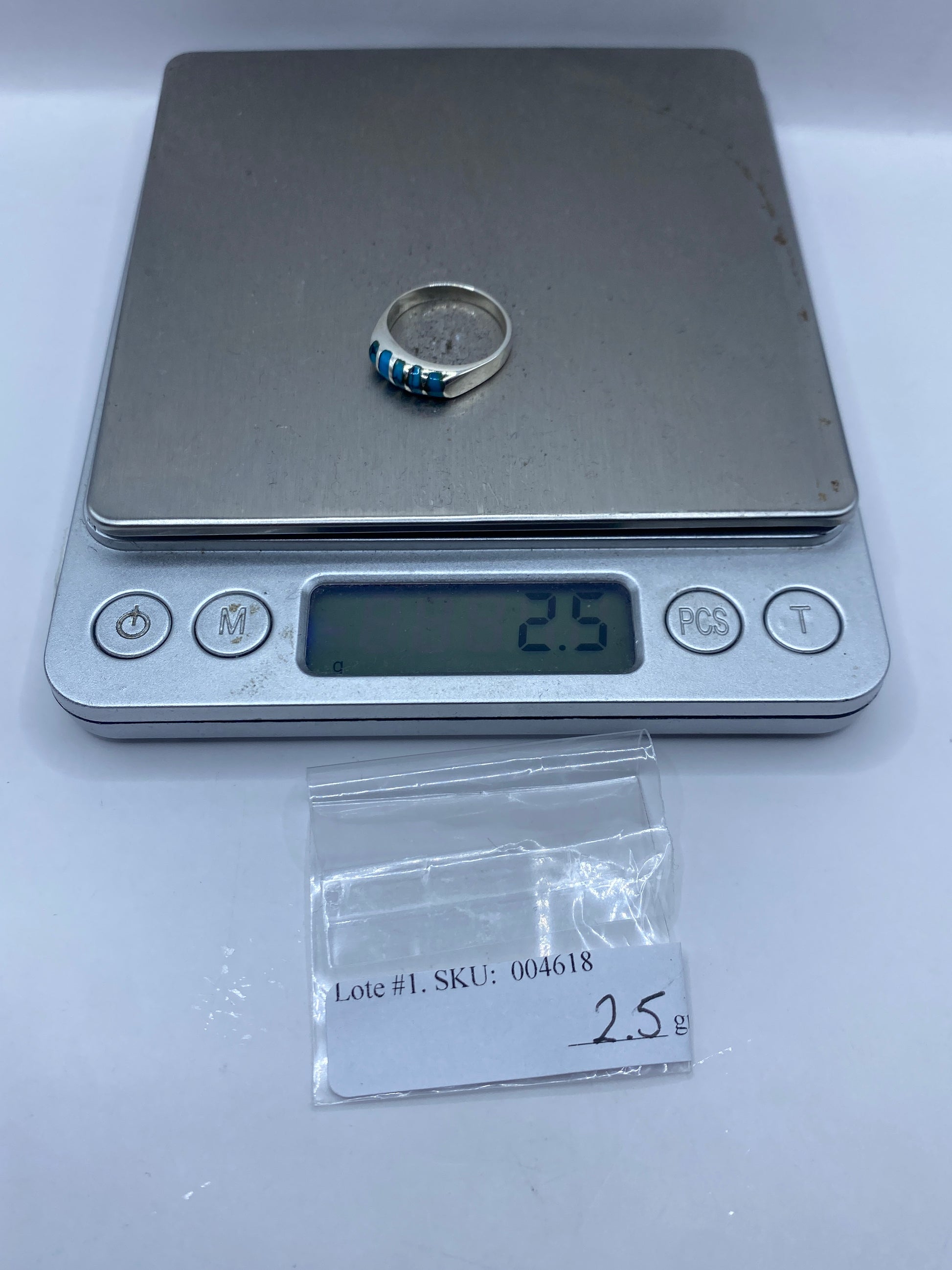 Anillo de Plata con Turquesa Azul Cielo — Taxco .925 — foto 5