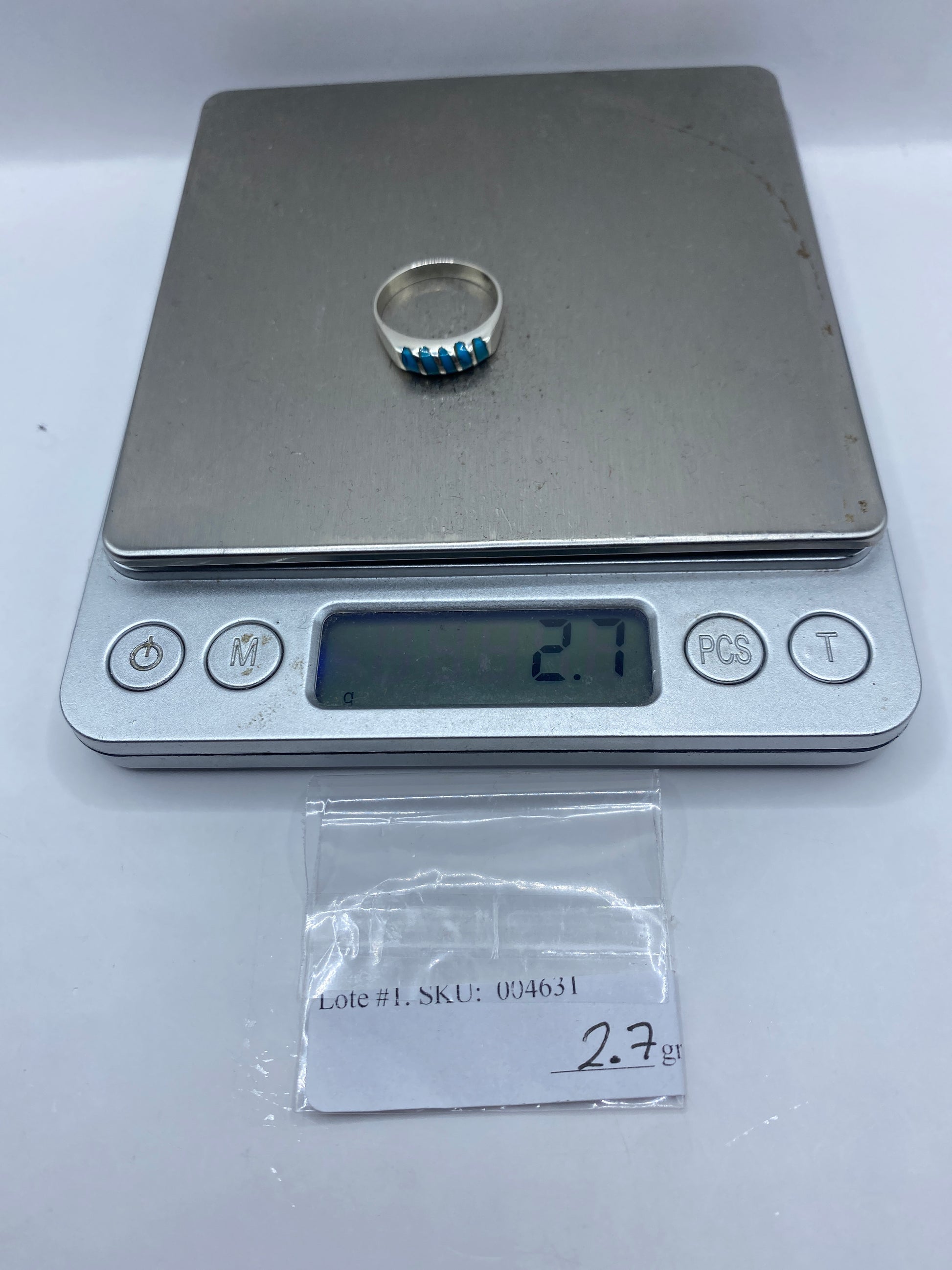 Anillo de Plata con Turquesa Azul Cielo — Taxco .925 — foto 6