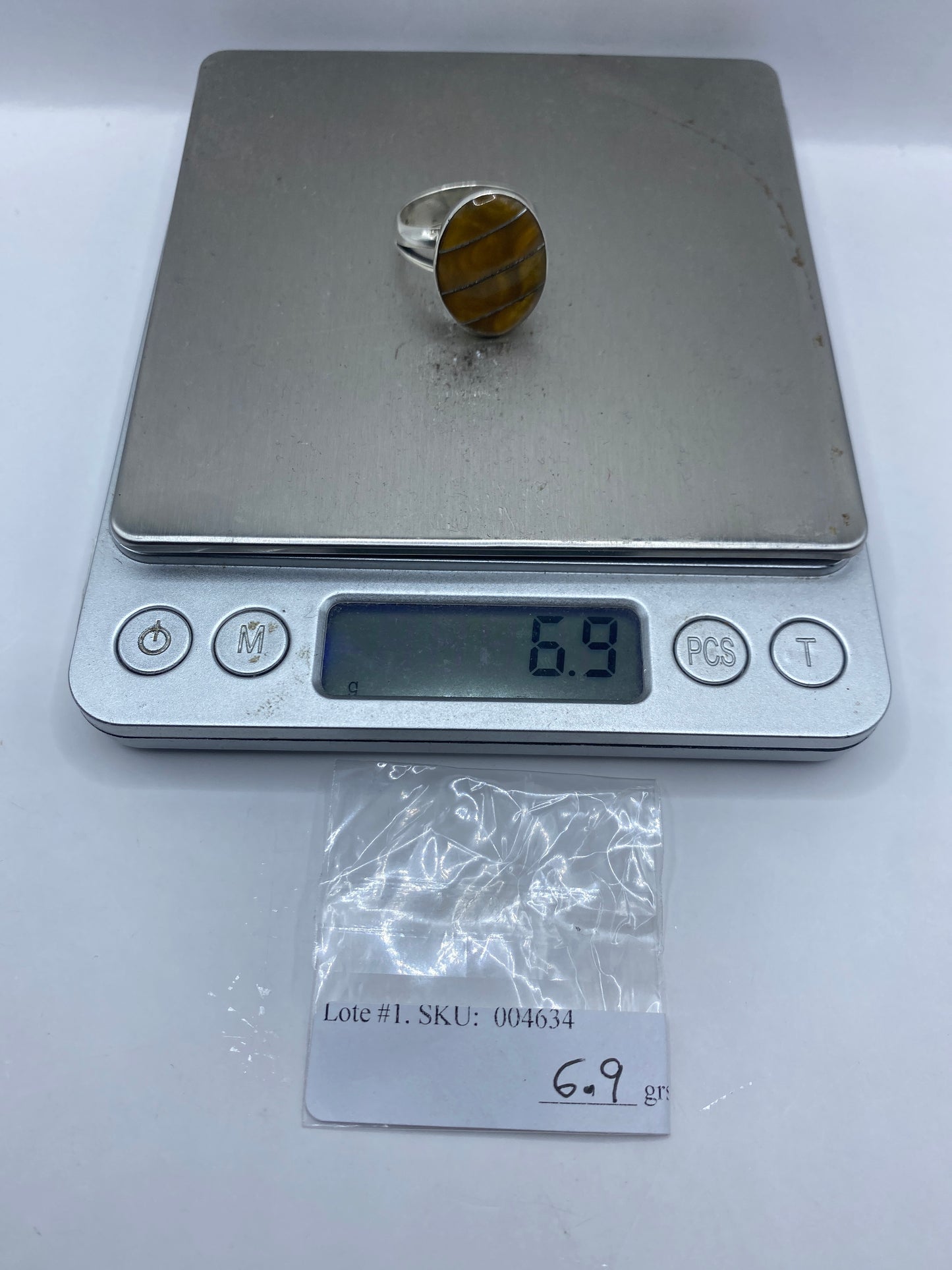 Anillo de Plata Engastado con Piedra Café — Taxco .925 — foto 6