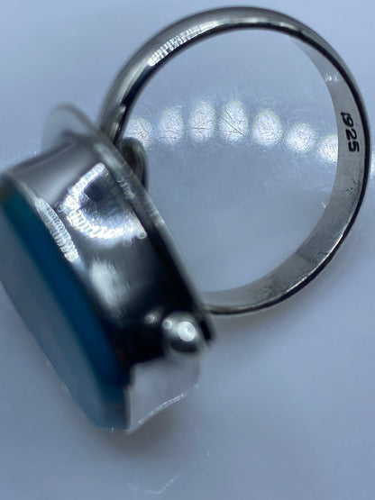 Anillo de Plata Ajustable con Piedra Azul — Taxco .925 — foto 5