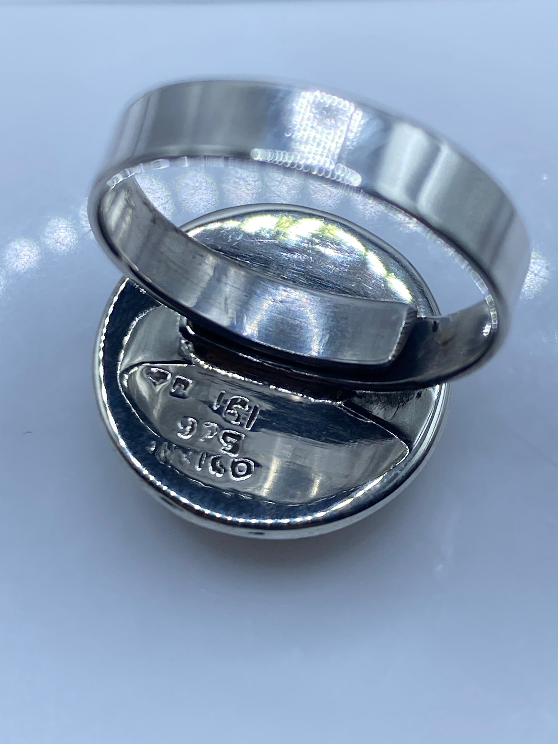 Anillo de Plata con Turquesa Azul Cielo — Ajustable Taxco — foto 5