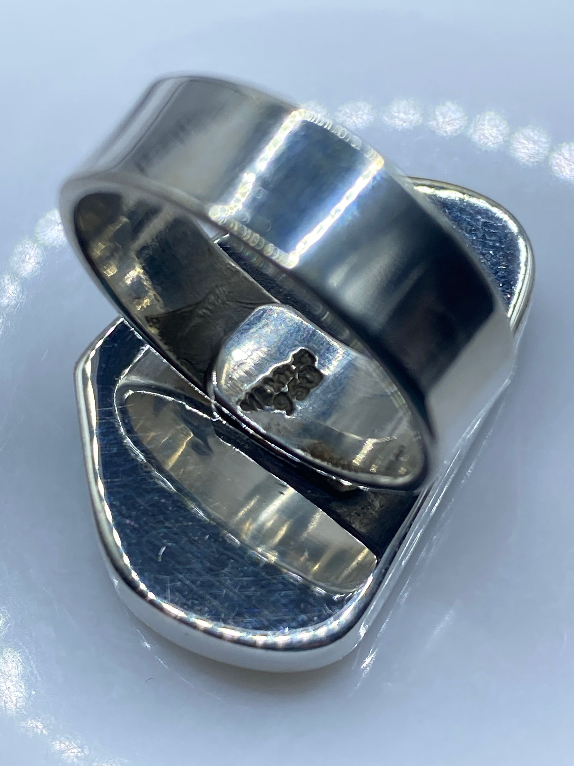 Anillo Turquesa Azul Cielo Ajustable — Plata .950 Taxco — foto 5