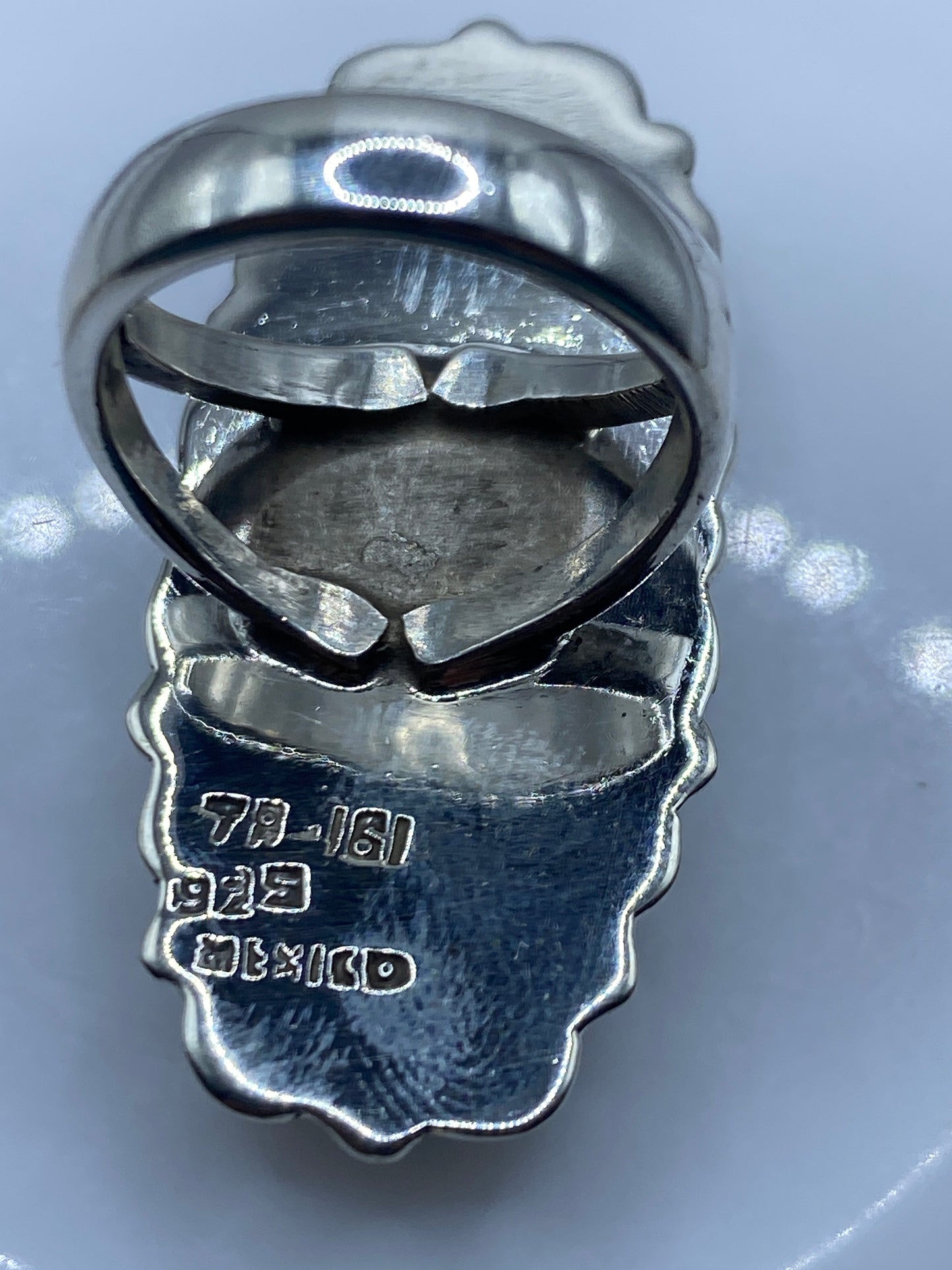 Anillo Plata Turquesa Azul Cielo — Talla 5 Taxco — foto 5
