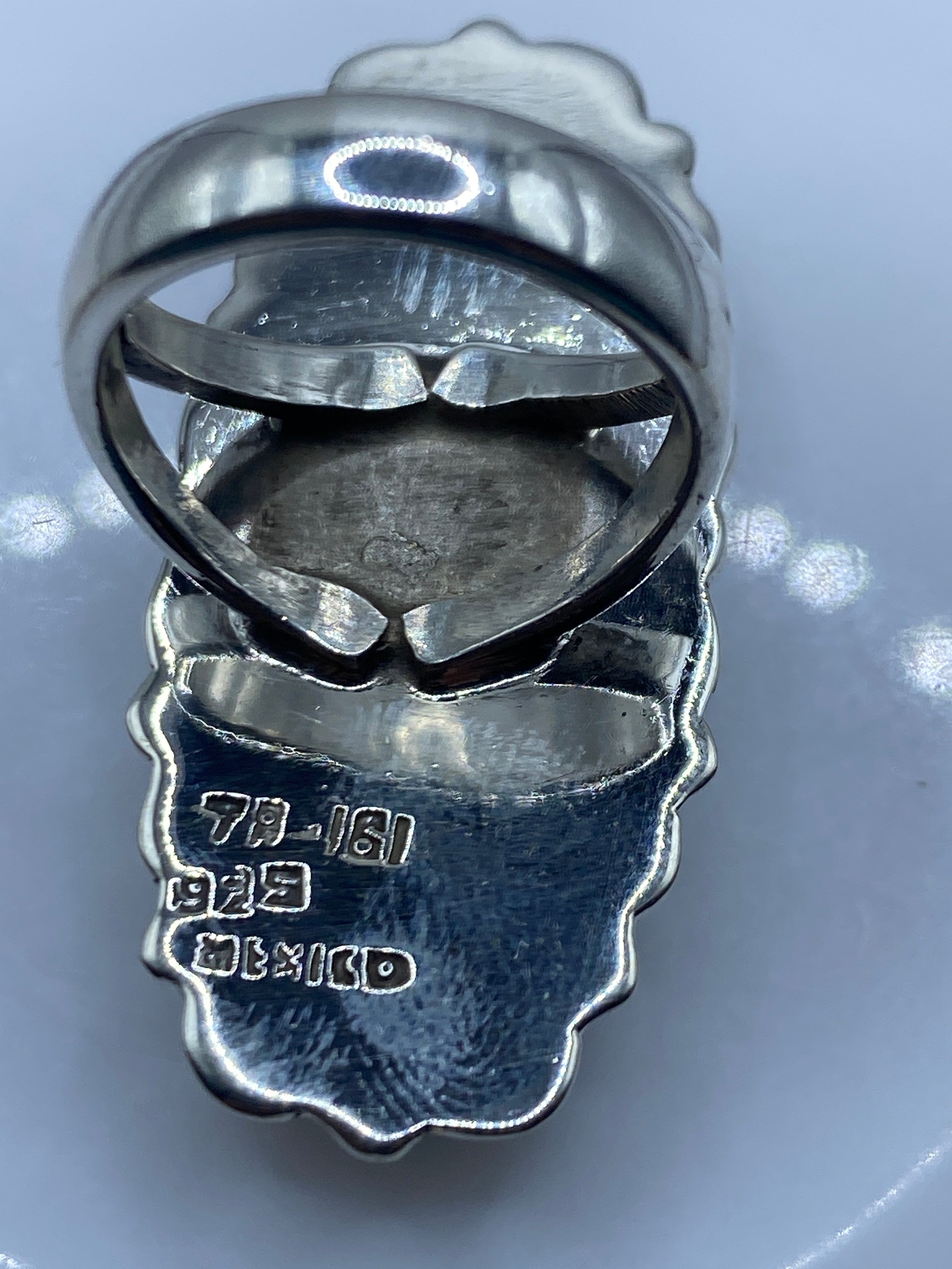 Anillo Plata Turquesa Azul Cielo — Talla 5 Taxco — foto 5