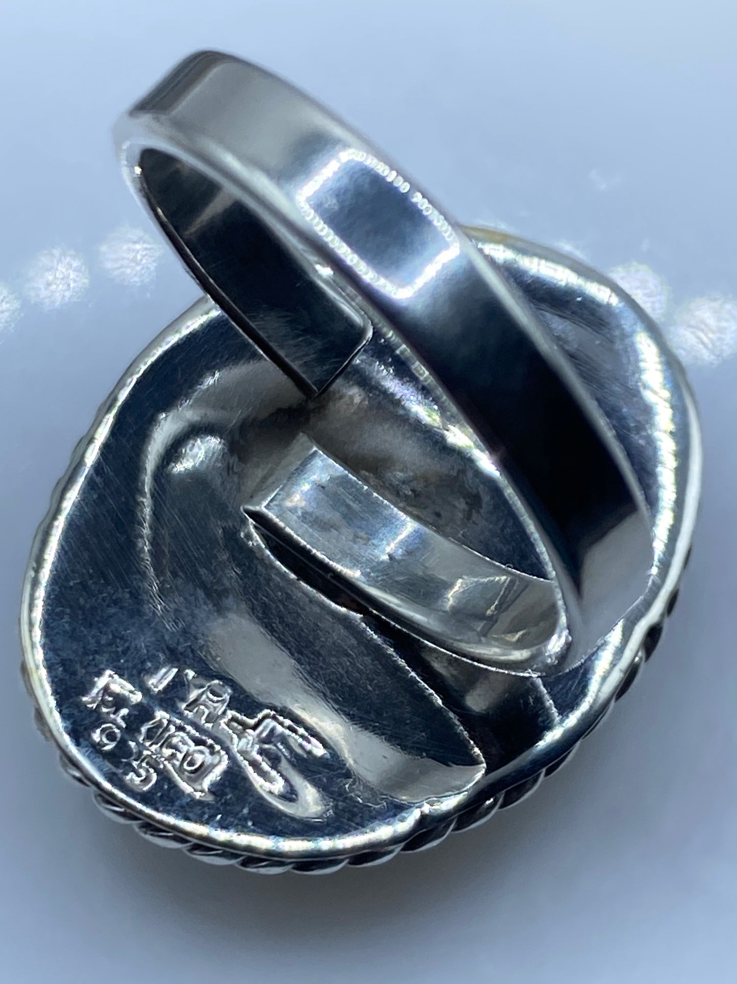 Anillo de Plata Ajustable con Piedra Verde — Taxco .925 — foto 5