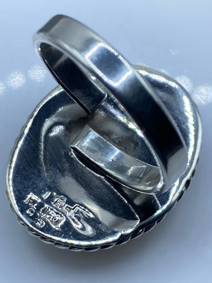 Anillo de Plata Ajustable con Piedra Verde — Taxco .925 — foto 5