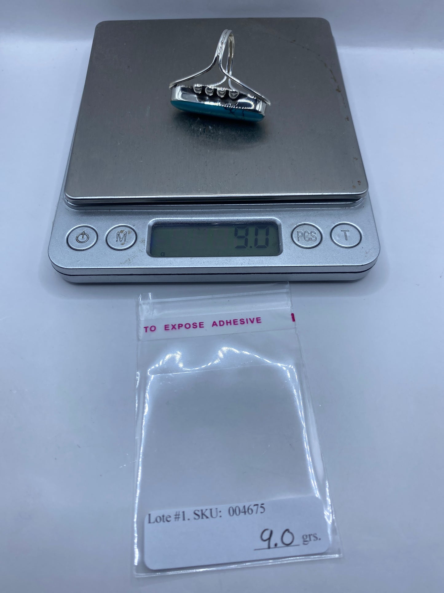 Anillo de Plata con Turquesa Azul Cielo — Taxco .925 — foto 6