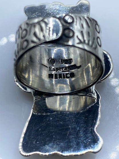 Anillo Ajustable Turquesa Azul Cielo — Taxco Artesanal .925 — foto 5