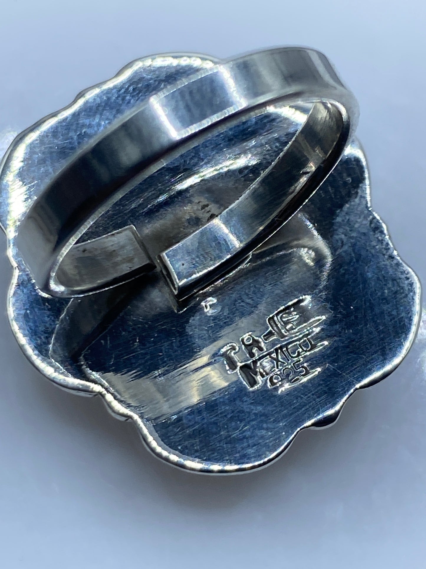Anillo de Plata .925 con Malaquita Verde — Ajustable Taxco — foto 5