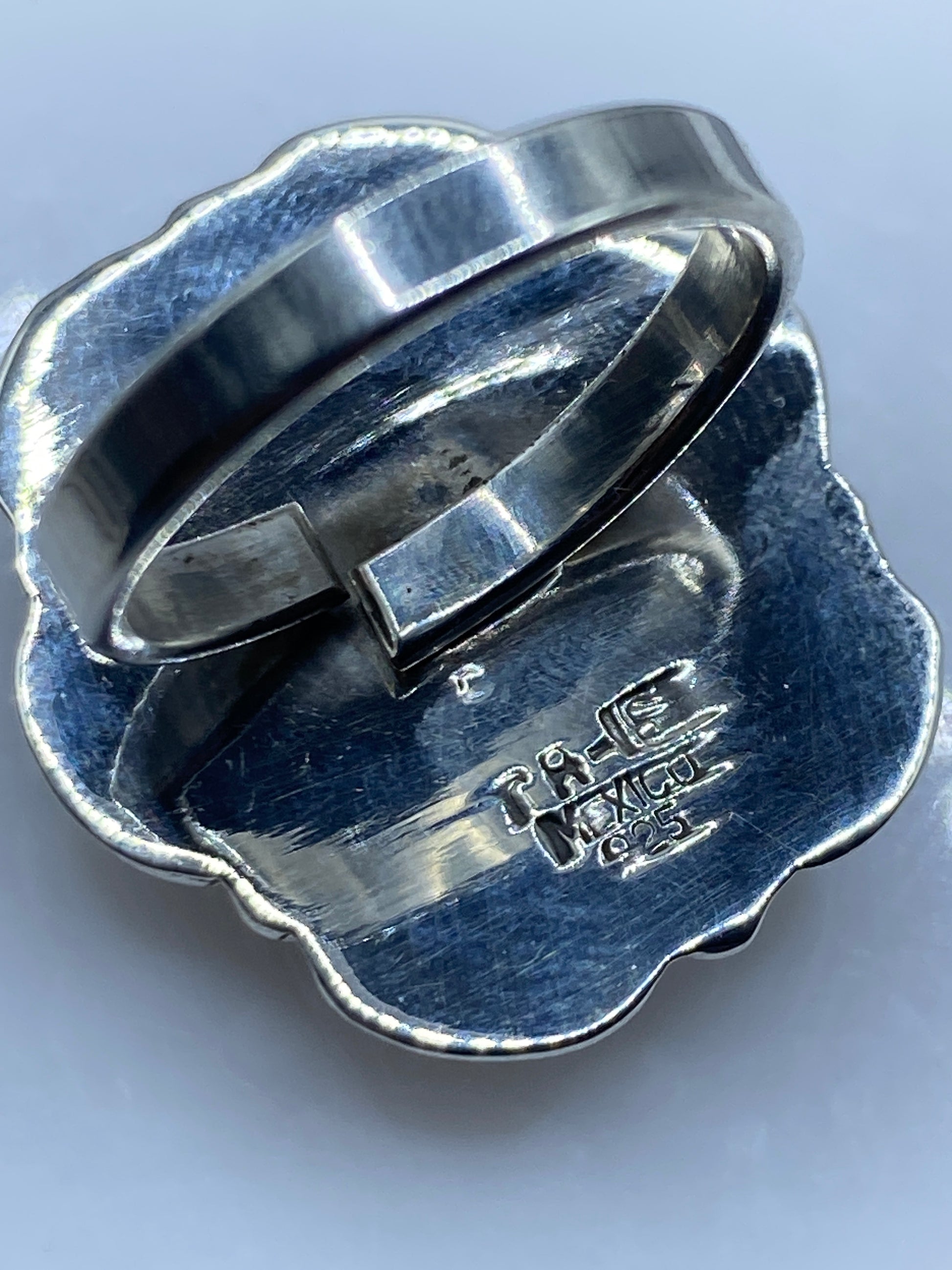Anillo de Plata .925 con Malaquita Verde — Ajustable Taxco — foto 5