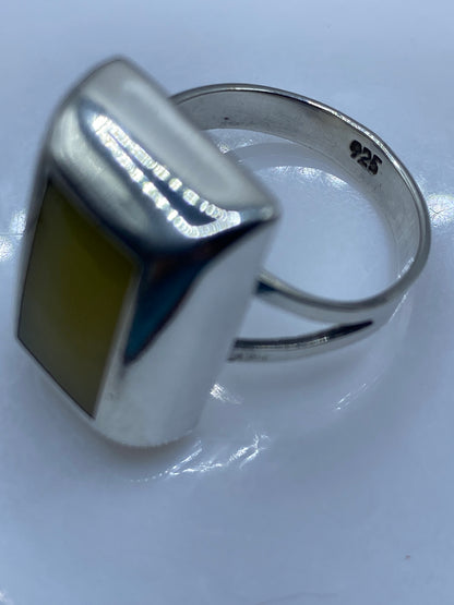 Anillo de Plata Cuadrado Piedra Amarilla — Taxco .925 — foto 5