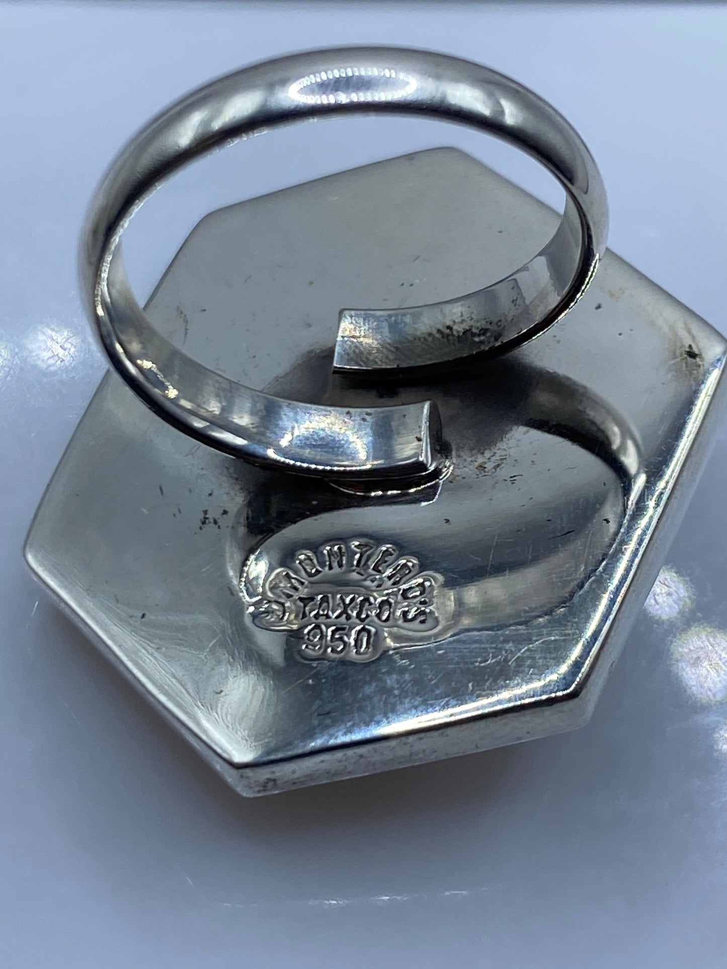 Anillo Ajustable Plata con Cuarzo Hexagonal — Taxco .925 — foto 5