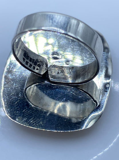 Anillo de Plata Ajustable con Piedra Iridiscente — Taxco .925 — foto 5