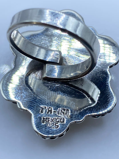 Anillo de Plata .925 con Piedra Verde — Diseño Taxco — foto 5