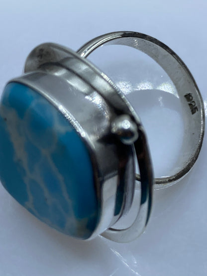 Anillo Plata .925 Piedra Azul Cielo Ajustable — Taxco — foto 5