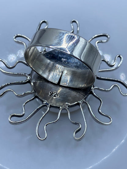 Anillo Solar Turquesa Azul Cielo — Plata .925 Taxco — foto 5