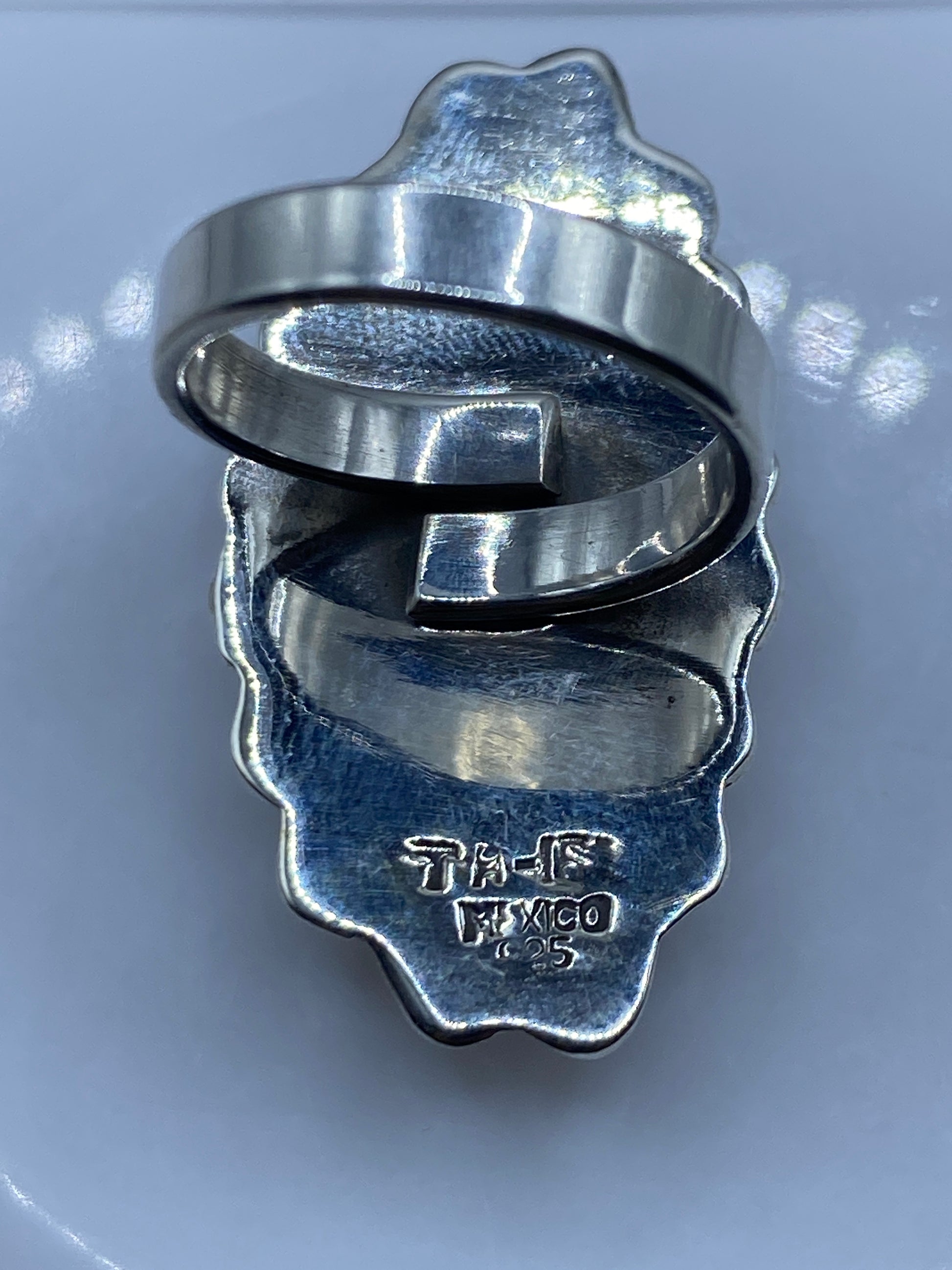 Anillo Ajustable Plata con Piedra Iridiscente — Taxco .925 — foto 5