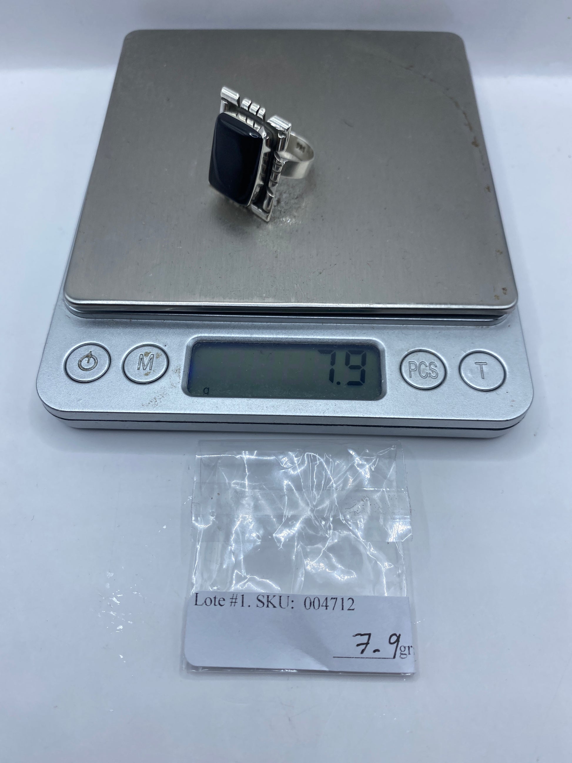 Anillo Plata Onix Negro Ajustable — Taxco .925 — foto 5
