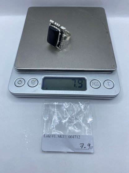 Anillo Plata Onix Negro Ajustable — Taxco .925 — foto 5