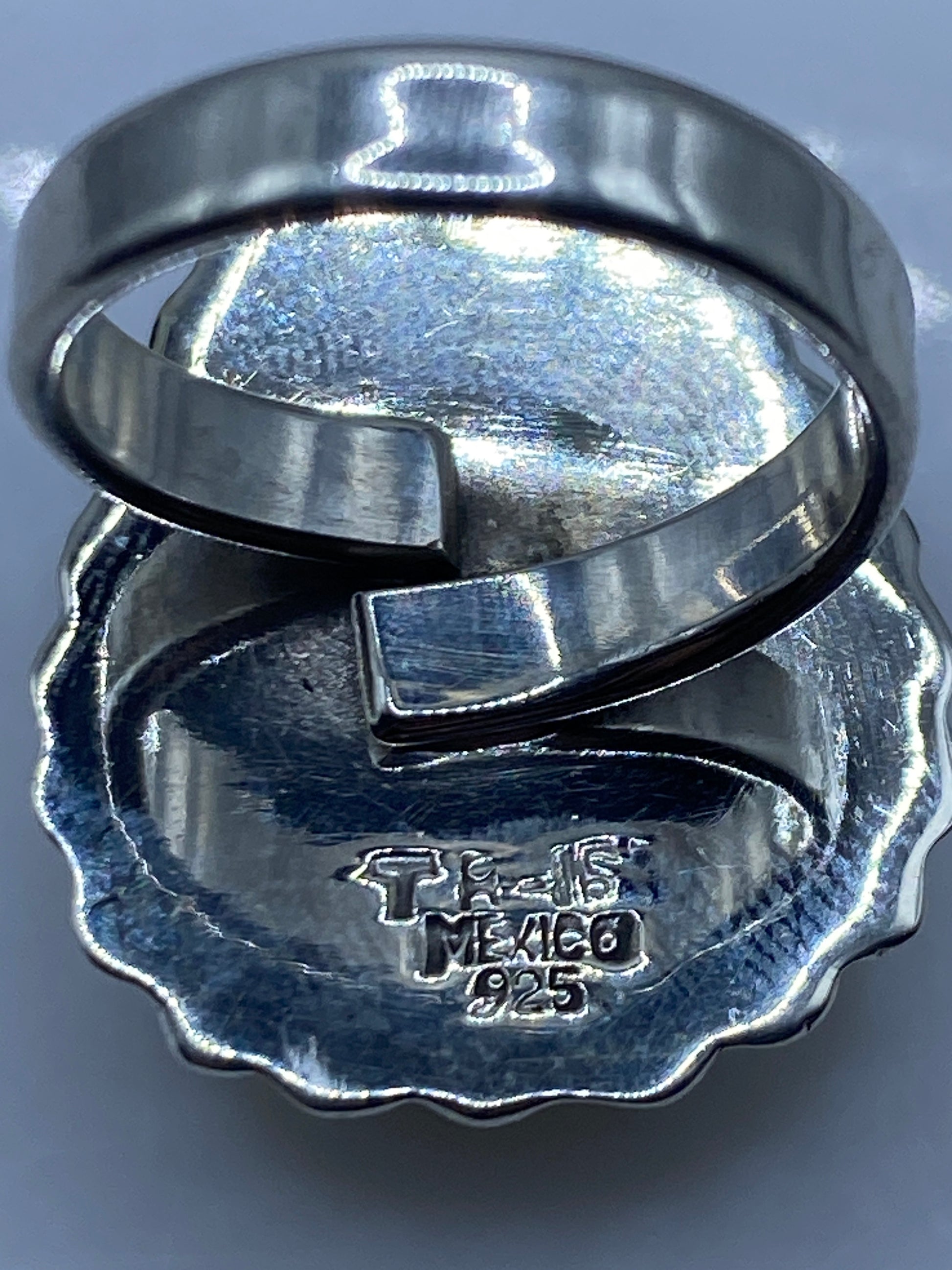 Anillo de Plata Ajustable con Piedra Verde — Taxco .925 — foto 5