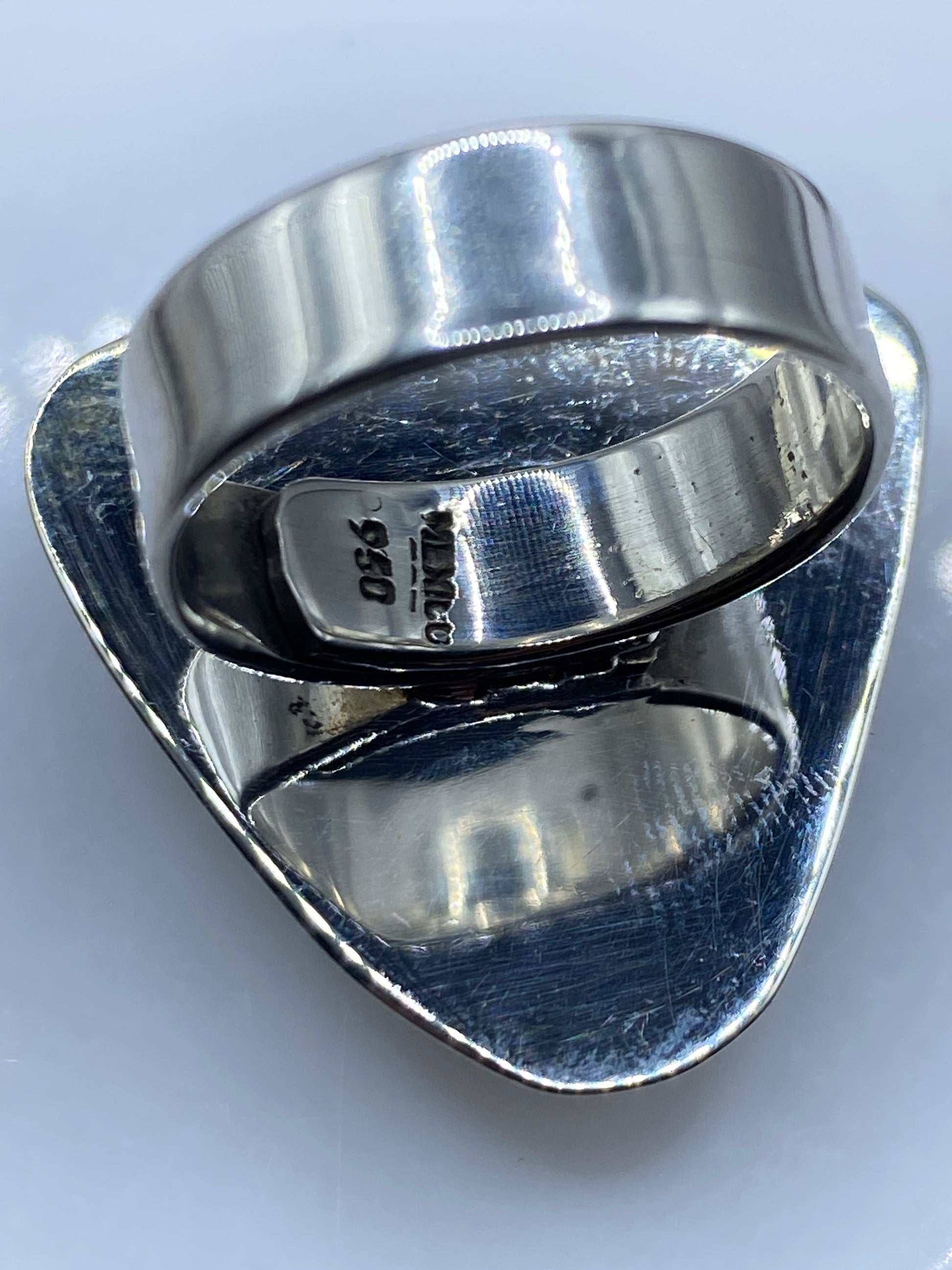 Anillo de Plata Ajustable con Turquesa Azul Cielo — Taxco .950 — foto 5