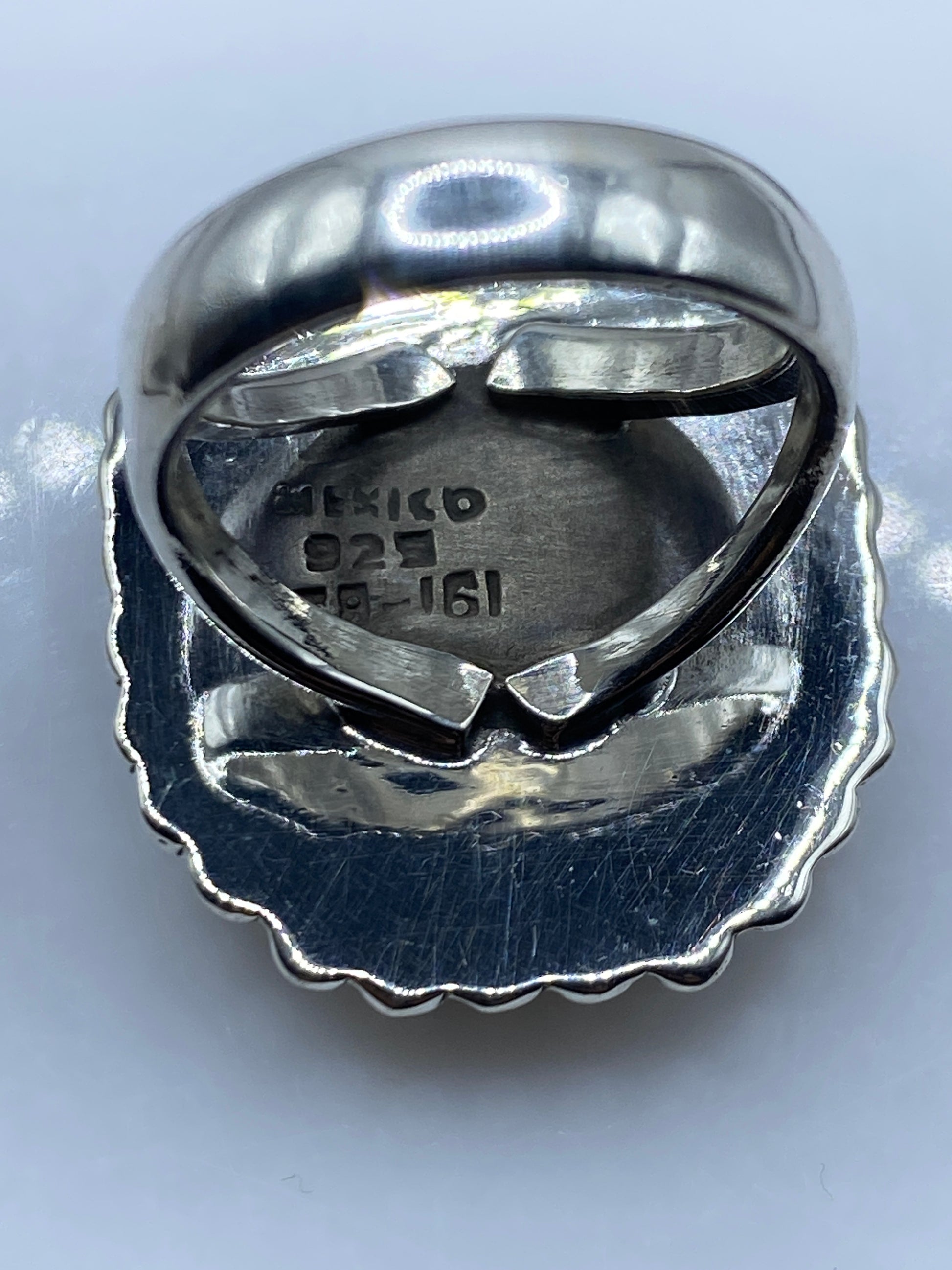 Anillo de Plata con Turquesa Azul Cielo — Taxco .925 — foto 5