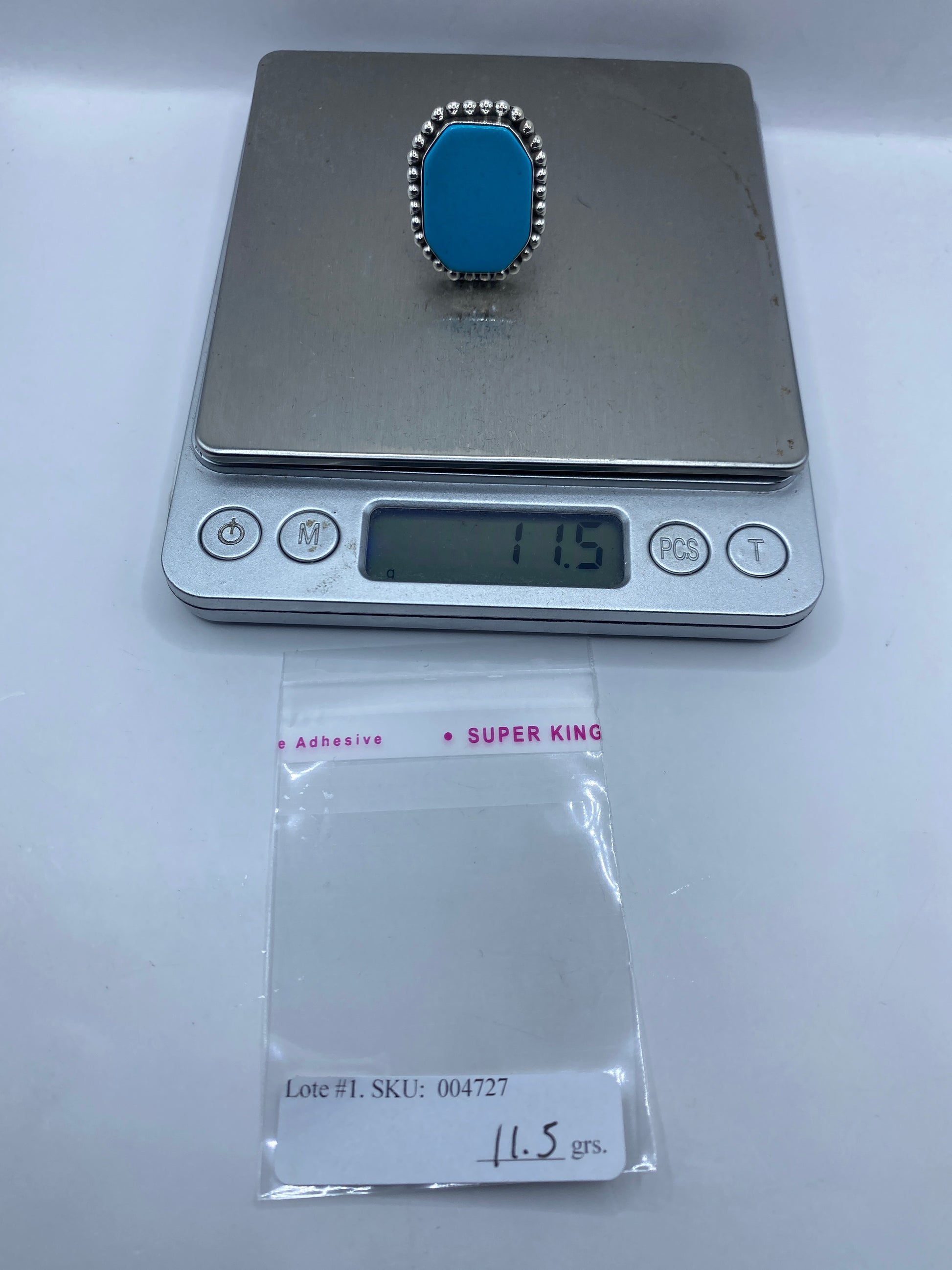 Anillo de Plata con Turquesa Azul Cielo — Taxco .925 — foto 6