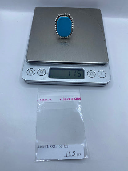 Anillo de Plata con Turquesa Azul Cielo — Taxco .925 — foto 6