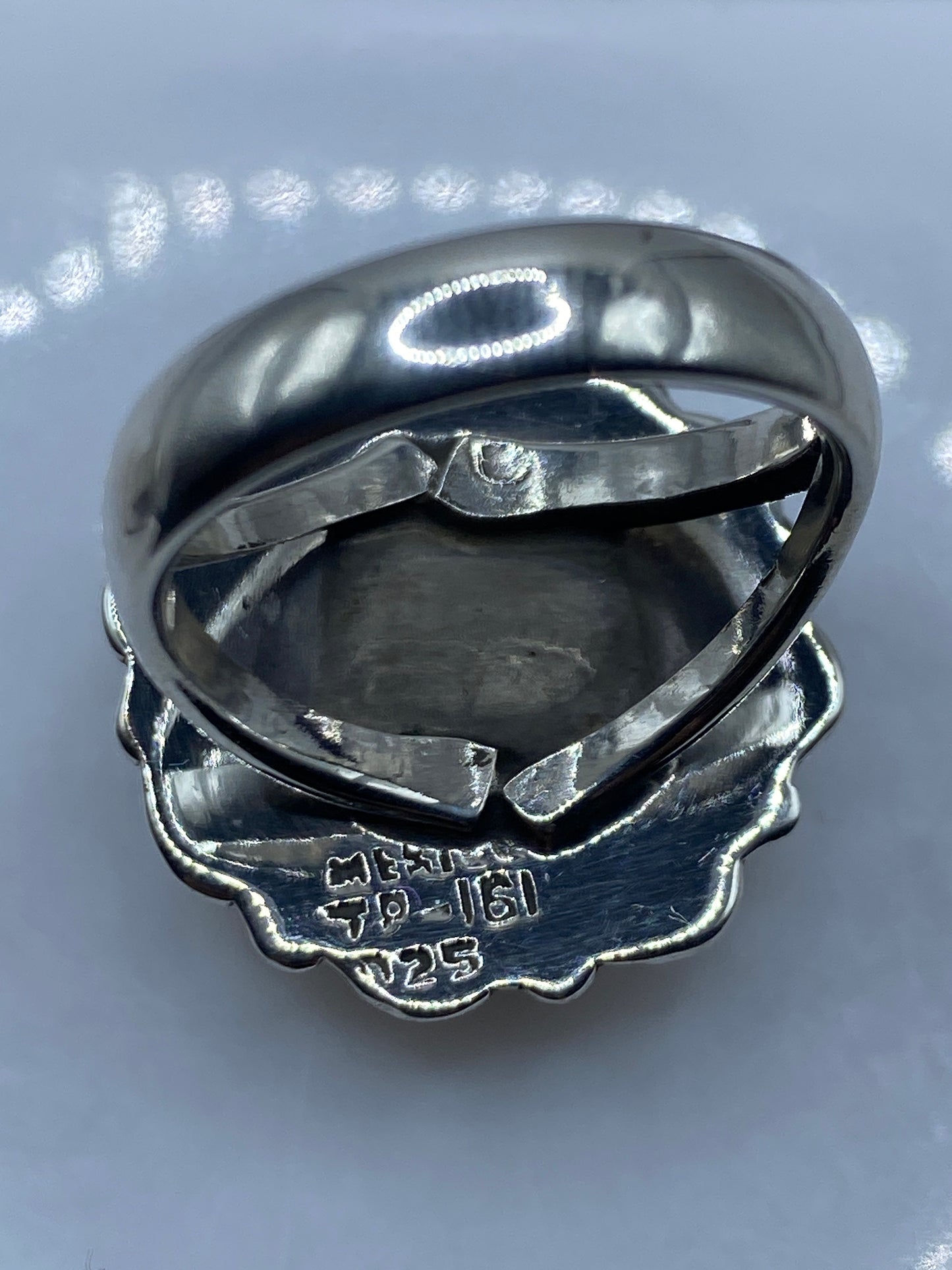 Anillo de Plata con Coral Rojo — Engaste Artesanal Taxco .925 — foto 5