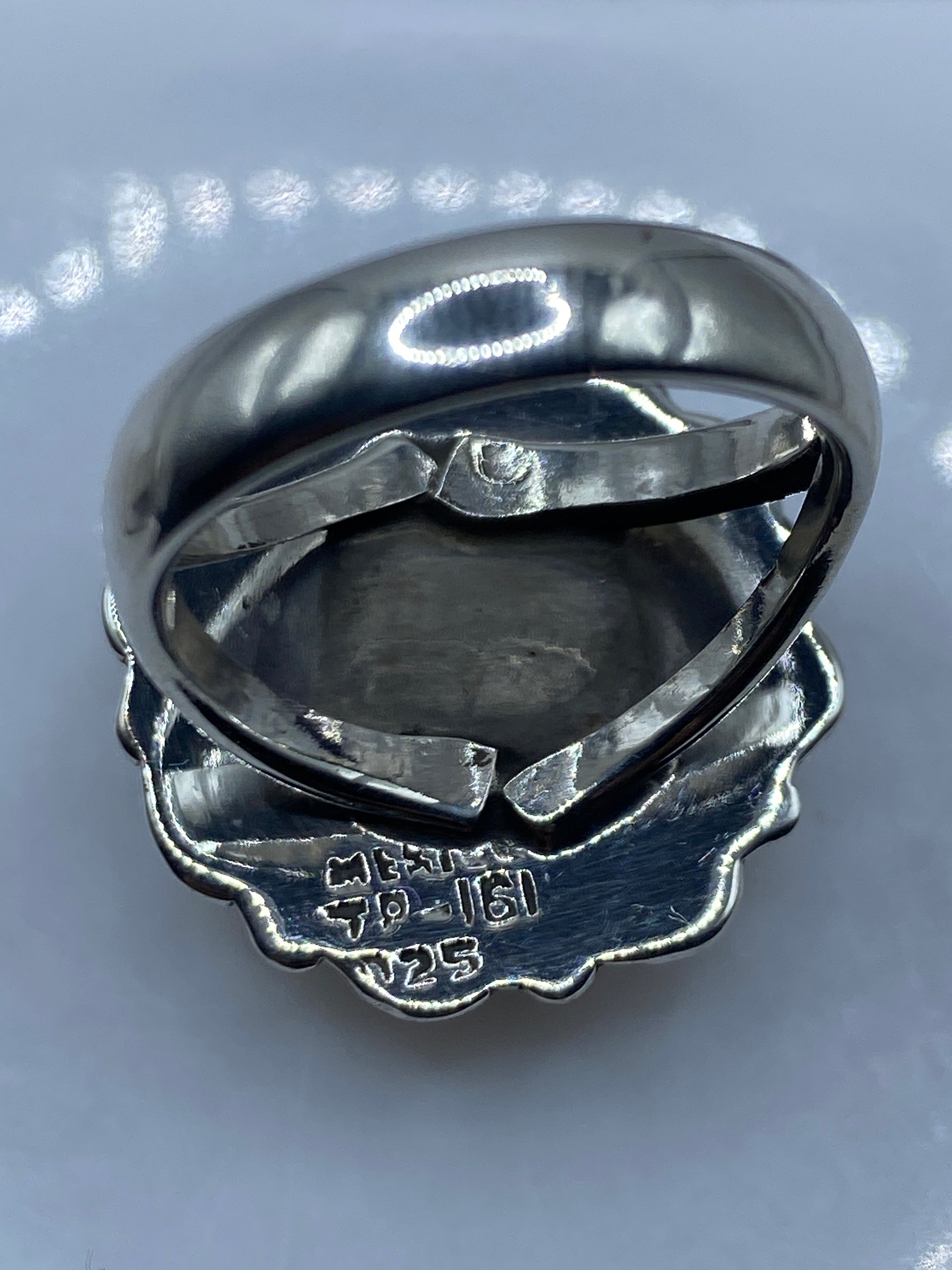 Anillo de Plata con Coral Rojo — Engaste Artesanal Taxco .925 — foto 5