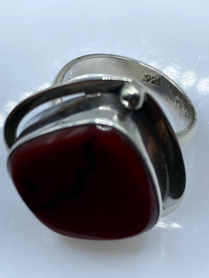 Anillo Ajustable Plata Coral Rojo — Taxco .925 — foto 5