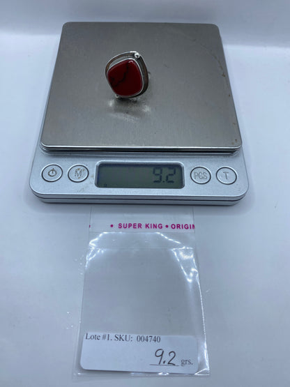 Anillo Ajustable Plata Coral Rojo — Taxco .925 — foto 6